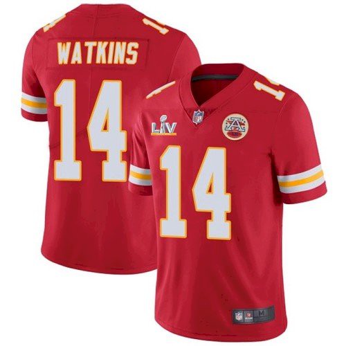 Men's Red Kansas City Chiefs #14 Sammy Watkins 2021 Super Bowl LV Stitched Jersey